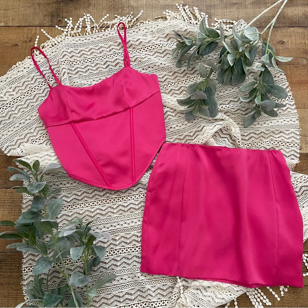 MESHKI ⭐️NWT Corset Top + Mini Skirt Set